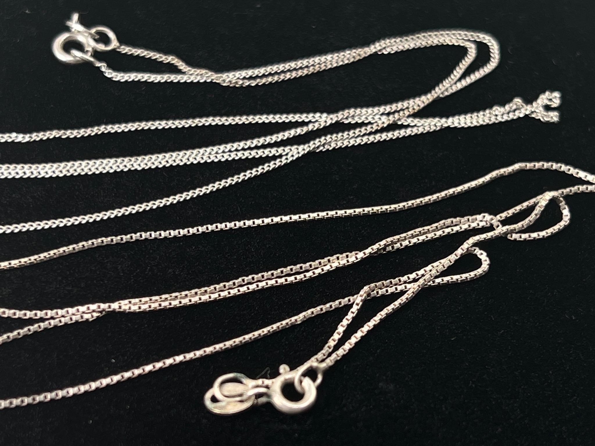925 Sterling Chain Necklaces - Silver