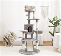 Yokee Cat Tree Tower for Indoor Cats Grey
