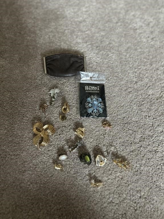 Lot of Broaches, Pins, Clip Earrings