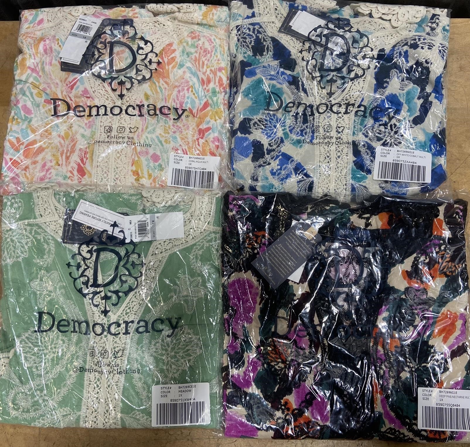 Lot Of 4 (1X) Democracy Variety Color Blouses