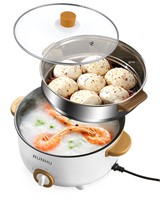 Electric Hot Pot with Steamer, 4L Non-Stick