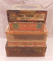 5 cigar boxes
