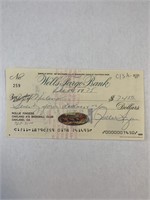 MLB superstar Rollie Fingers signed check