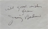 Irving Berlin signature slip