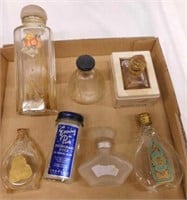 8 vintage glass perfume bottles
