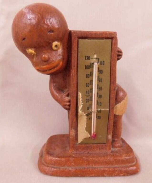 1949 Black Americana Diaper Dan thermometer, 5"