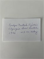 Olympian Evelyn Furtsch original signature