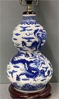 Chinese Porcelain Gourd Form Vase Lamp