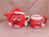 2001 M&M's Christmas mug - M&M's teapot