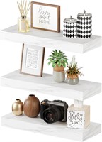 BAMEOS Floating Shelves  White Wall Mounted Wooden
