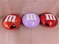 3 plastic M&M's candy jars