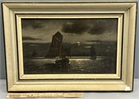 Luminist Nautical Oil Painting on Canvas