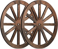 2 Pieces Wagon Wheel Decor Wooden Wagon Wheel West