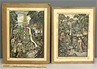 Bali Jungle Scene Paintings on Paper