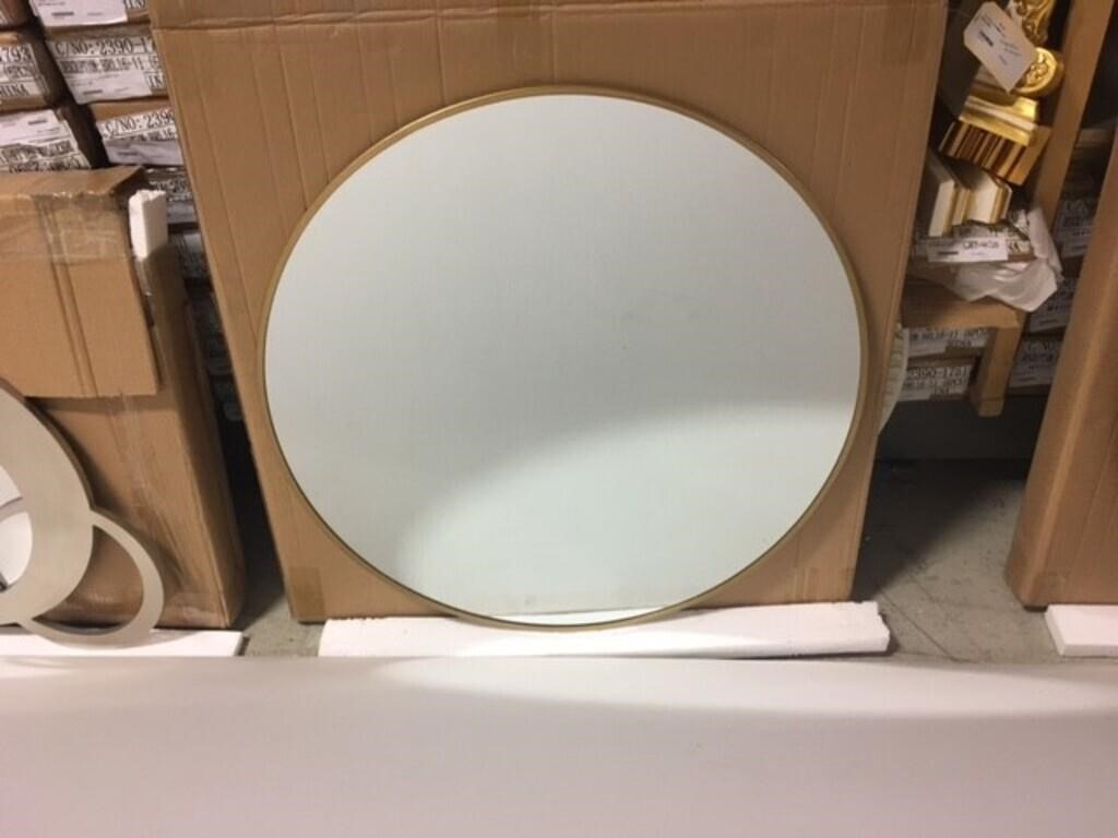 Round Mirror with Gold  Frame