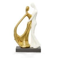 Shiny Gold and White Couple Dancing
