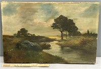 Creek in Landscape Oil Painting on Canvas