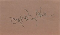 Nat King Cole signature slip