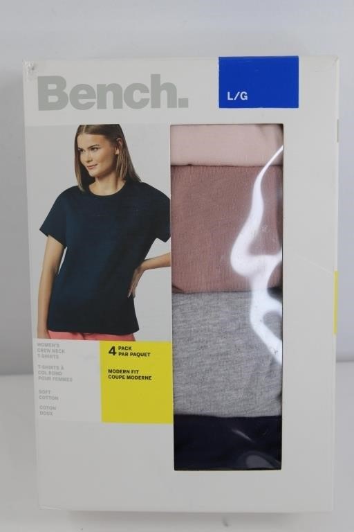 4PACK BENCH WOMEN'S CREW NECK T-SHIRTS SIZE LARGE
