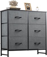 WLIVE Fabric Dresser for Bedroom  6 Drawer Double