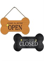 New 2PCS Open Closed Sign Business Hours Sign