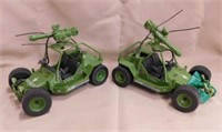 Two 1985 Hasbro GI Joe AWE Striker dune buggy