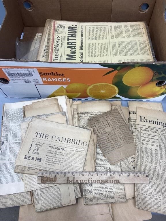 Vintage Newspapers Headlines Lot Collection