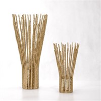 Gold Floor Large And Small Vases Set Of 2
