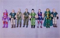 Eight 1980's Hasbro GI Joe action figures