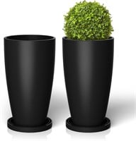 ZMTECH 21 Inch Tall Planters for Outdoor Plants Se