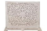 White Coral Hand Carved Queen Headboard