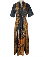 Silk Tiger Caftan Dress