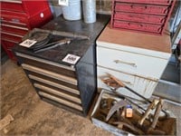File cabinet & toolbox w/ drawers. Toolbox is 30"x