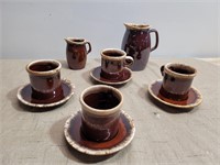 (4) Hull Coffee Cups & Saucers with Creamer Jugs