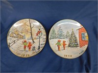 1974 & 1975 signed Gorham china collector plates