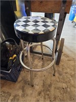 Retro stool - so cool! needs repair - 30" t