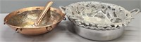 Mexican Pewter & Copper Serving Bowls Lot