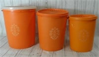 Vintage Orange Nesting Tupperware Canister Set