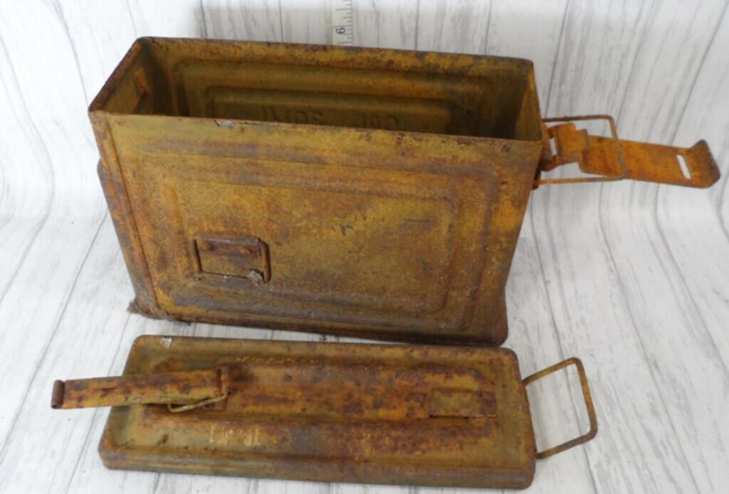 Vintage WWII .30M1 Caliber Ammo Box -Opens/Latches
