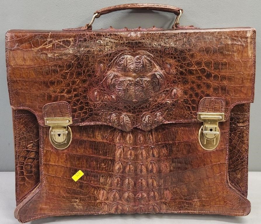 Vintage Crocodile Leather Satchel