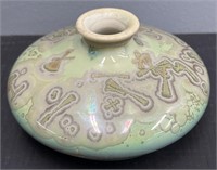 Studio Art Pottery Squat Vase signed West