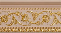Gold Floral on French Rose Crown Molding 92 Inches