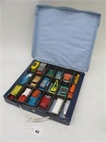 1960'S 18 CAR MATCHBOX CASE WITH 18 ORIG. MBOX CAR