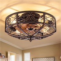 $309  TIFEROR Rustic Ceiling Fan with Light  4 - E