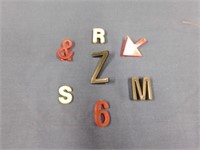 Plastic letters for menu sign board, red and black