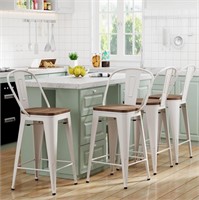 Set of 4 Farmhouse Counter Height Chairs