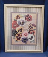 6 framed floral prints, largest is 19" x 23"