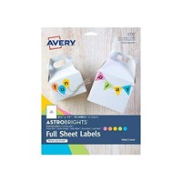 Lot of 8 Avery Astrobrights Full-Sheet Labels
