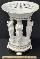 Three Graces Porcelain Centerpiece Fruit Basket