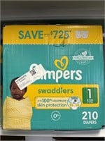 Pampers size 1   210 diapers